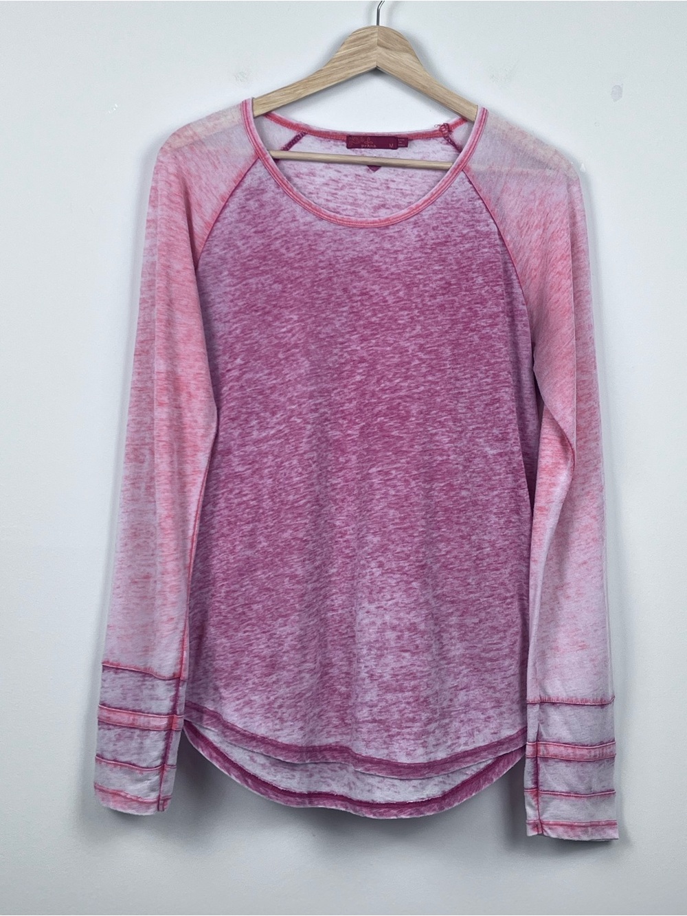 Prana Women's Purple Lightweight Scoop Neck Burnout Long Sleeve Top Size M